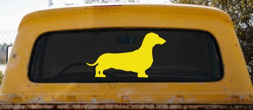 Dachshund Dog Car or Truck Window Decal Sticker (Yellow)
