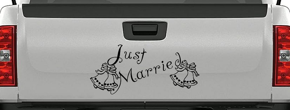 Just Married Wedding Car or Truck Window Decal Sticker