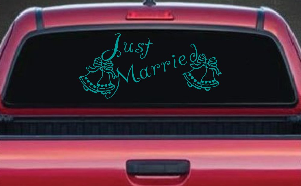 Just Married Wedding Car or Truck Window Decal Sticker