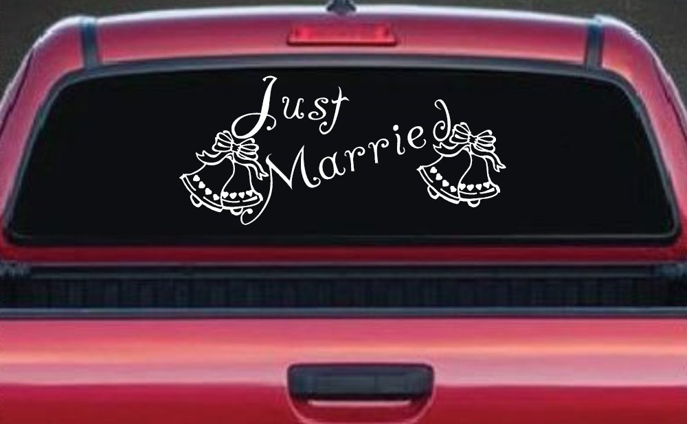 Just Married Wedding Car or Truck Window Decal Sticker