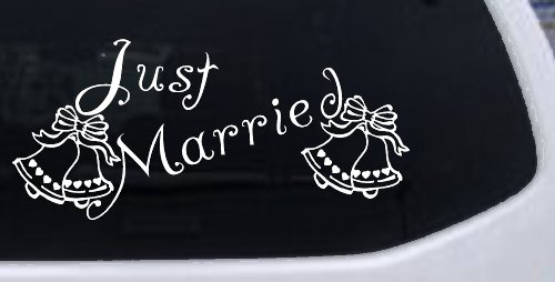 Just Married Wedding Car or Truck Window Decal Sticker
