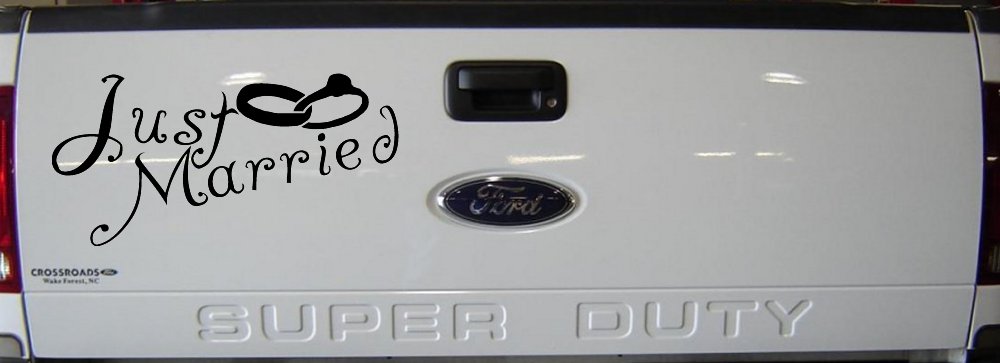 Just Married Wedding Car or Truck Window Decal Sticker