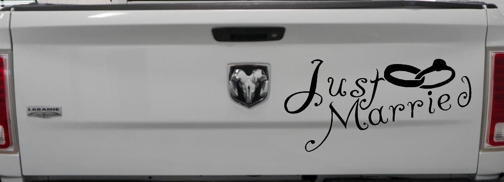 Just Married Wedding Car or Truck Window Decal Sticker