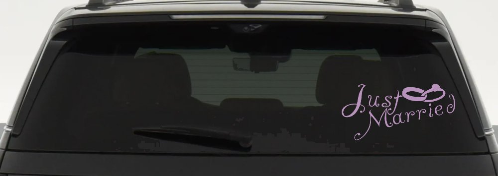 Just Married Wedding Car or Truck Window Decal Sticker