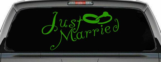 Just Married Wedding Car or Truck Window Decal Sticker