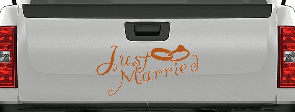 Just Married Wedding Car or Truck Window Decal Sticker