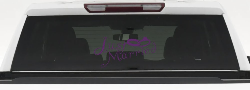 Just Married Wedding Car or Truck Window Decal Sticker