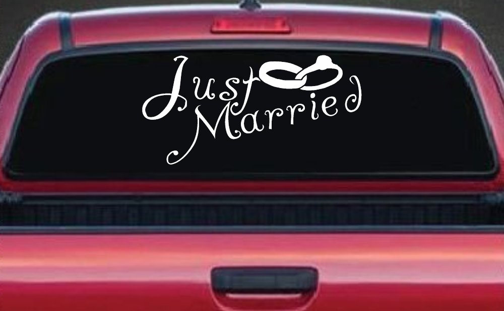 Just Married Wedding Car or Truck Window Decal Sticker