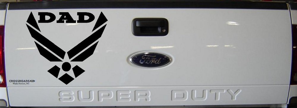 Air Force Dad Military Car or Truck Window Decal Sticker (Black)
