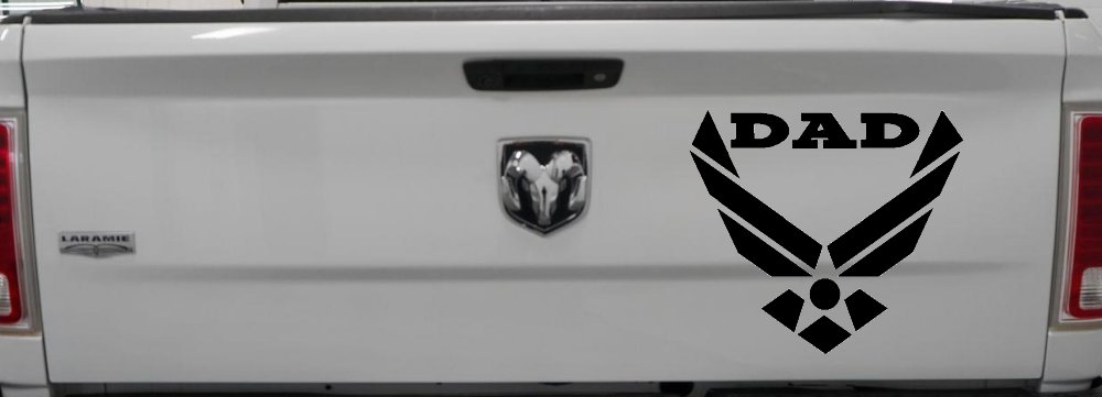 Air Force Dad Military Car or Truck Window Decal Sticker (Black)