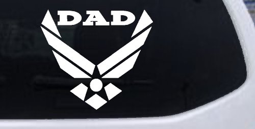 Air Force Dad Military Car or Truck Window Decal Sticker (White)