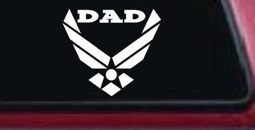 Air Force Dad Military Car or Truck Window Decal Sticker (White)