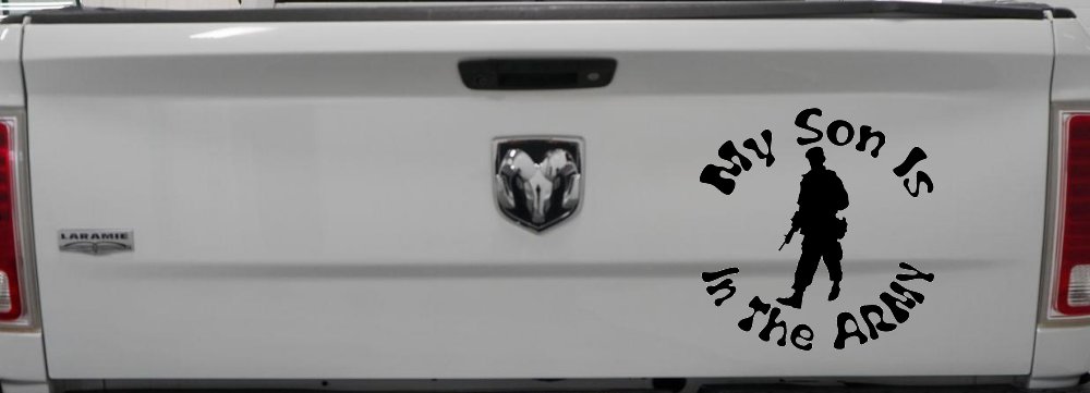 My Son Is In The ARMY Military Car or Truck Window Decal Sticker (Black)