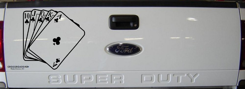 Poker Royal Flush Car or Truck Window Decal Sticker