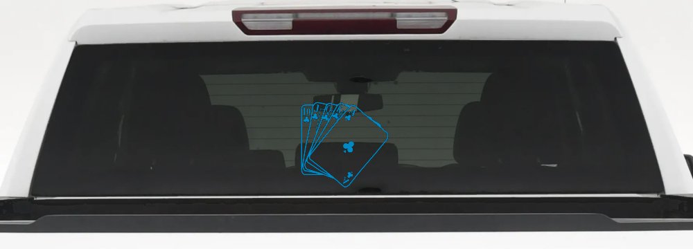 Poker Royal Flush Car or Truck Window Decal Sticker