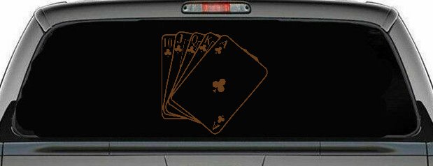 Poker Royal Flush Car or Truck Window Decal Sticker (Copper)