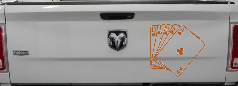 Poker Royal Flush Car or Truck Window Decal Sticker