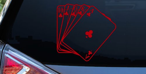 Poker Royal Flush Car or Truck Window Decal Sticker