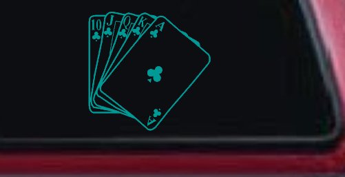Poker Royal Flush Car or Truck Window Decal Sticker