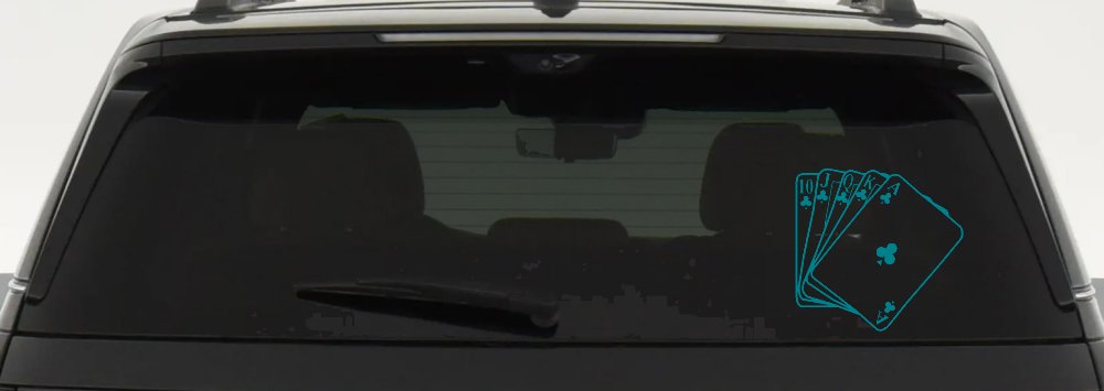 Poker Royal Flush Car or Truck Window Decal Sticker