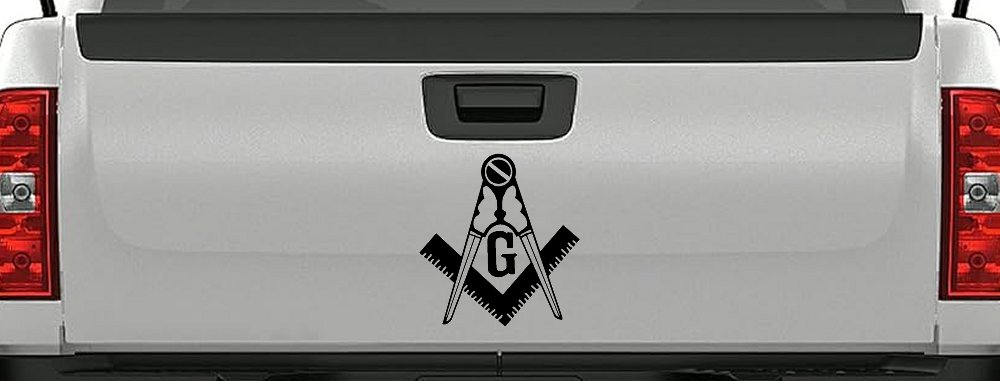 Freemason Masonic Square and Compass Car or Truck Window Decal Sticker