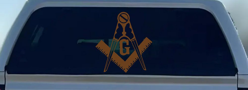 Freemason Masonic Square and Compass Car or Truck Window Decal Sticker