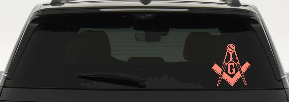 Freemason Masonic Square and Compass Car or Truck Window Decal Sticker
