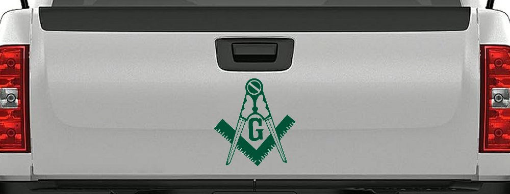 Freemason Masonic Square and Compass Car or Truck Window Decal Sticker