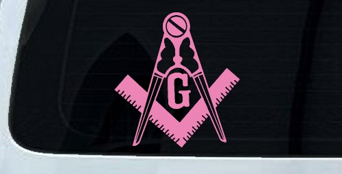 Freemason Masonic Square and Compass Car or Truck Window Decal Sticker