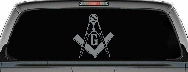 Freemason Masonic Square and Compass Car or Truck Window Decal Sticker