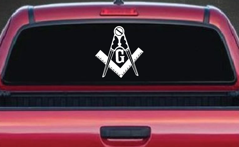 Freemason Masonic Square and Compass Car or Truck Window Decal Sticker