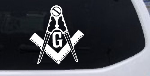 Freemason Masonic Square and Compass Car or Truck Window Decal Sticker