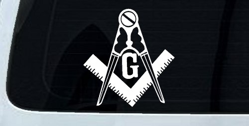 Freemason Masonic Square and Compass Car or Truck Window Decal Sticker