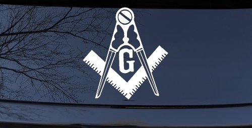 Freemason Masonic Square and Compass Car or Truck Window Decal Sticker