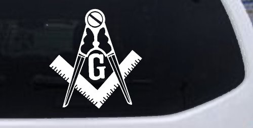 Freemason Masonic Square and Compass Car or Truck Window Decal Sticker
