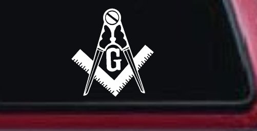 Freemason Masonic Square and Compass Car or Truck Window Decal Sticker