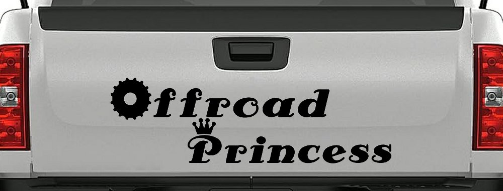 Offroad Princess Off Road Car or Truck Window Decal Sticker (Black)