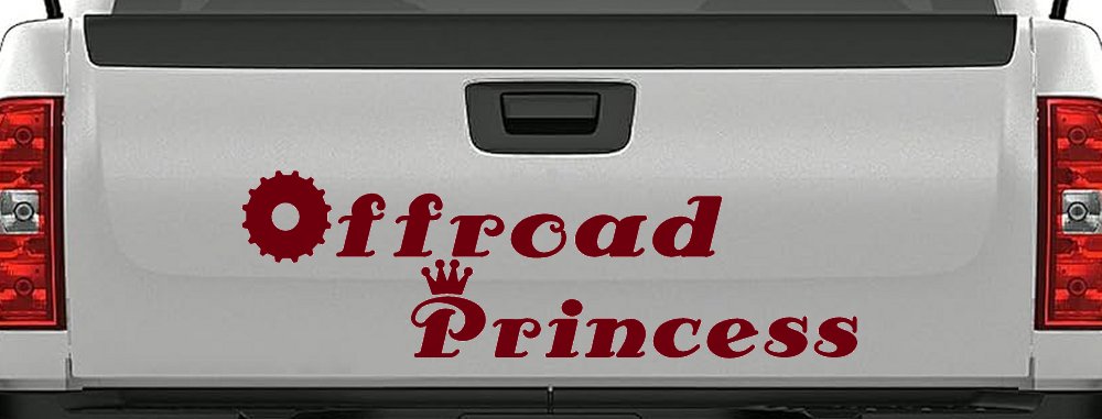 Offroad Princess Off Road Car or Truck Window Decal Sticker (Burgundy)