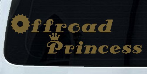 Offroad Princess Off Road Car or Truck Window Decal Sticker (Gold)
