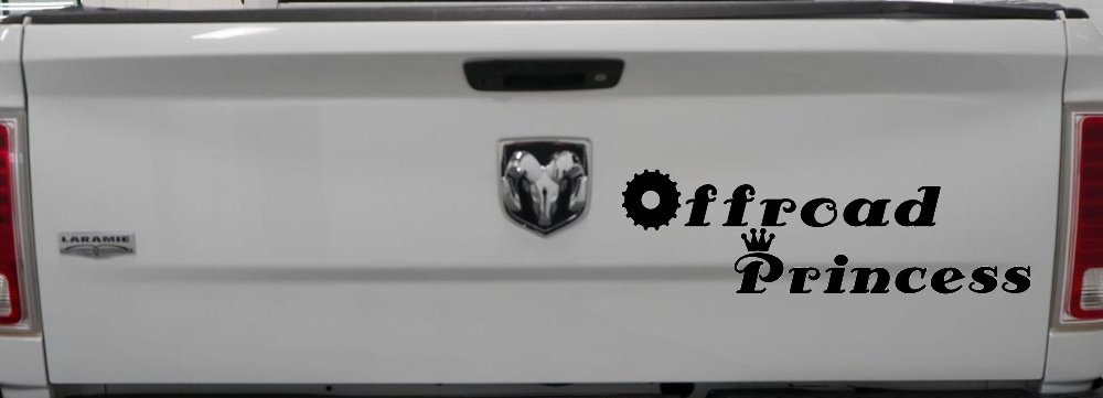 Offroad Princess Off Road Car or Truck Window Decal Sticker (Matte Black)