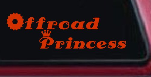 Offroad Princess Off Road Car or Truck Window Decal Sticker (Orange Red)