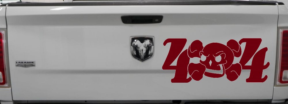 Skull 4X4 Off Road Car or Truck Window Decal Sticker (Burgundy)