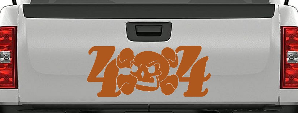 Skull 4X4 Off Road Car or Truck Window Decal Sticker (Nut Brown)