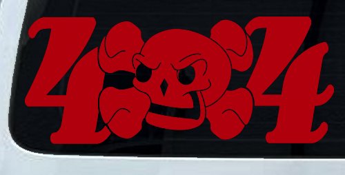Skull 4X4 Off Road Car or Truck Window Decal Sticker (Red)
