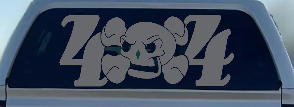 Skull 4X4 Off Road Car or Truck Window Decal Sticker (Silver)