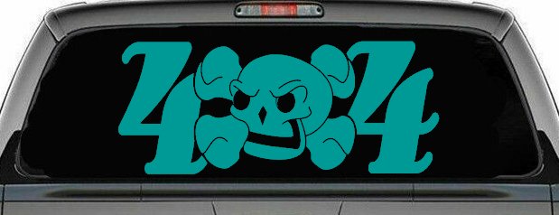 Skull 4X4 Off Road Car or Truck Window Decal Sticker