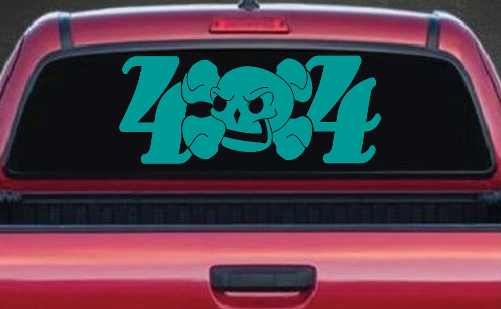 Skull 4X4 Off Road Car or Truck Window Decal Sticker (Turquoise)