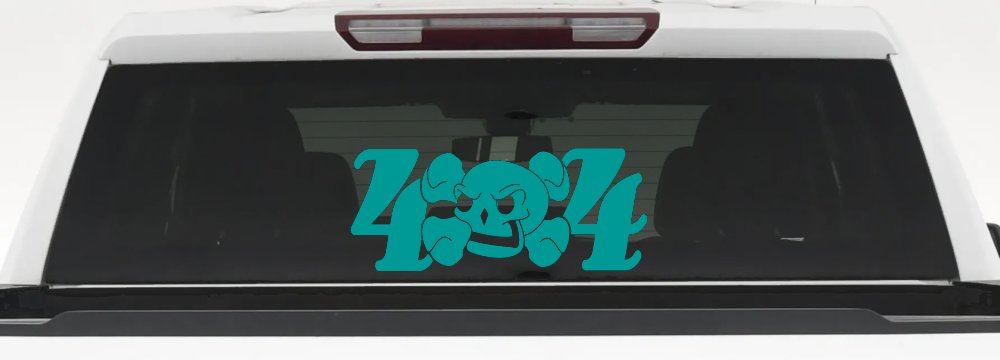 Skull 4X4 Off Road Car or Truck Window Decal Sticker (Turquoise)