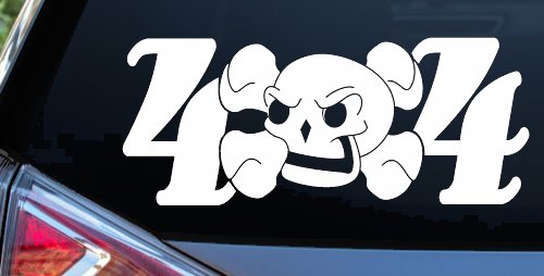 Skull 4X4 Off Road Car or Truck Window Decal Sticker (White)