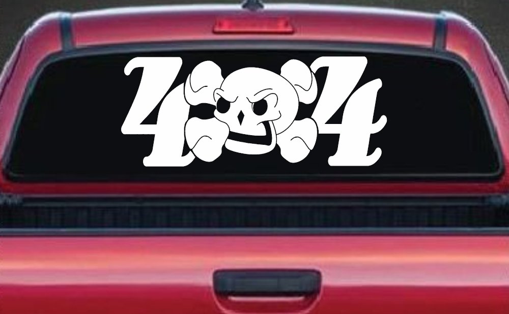 Skull 4X4 Off Road Decal Truck Car Window Vinyl Sticker (White)